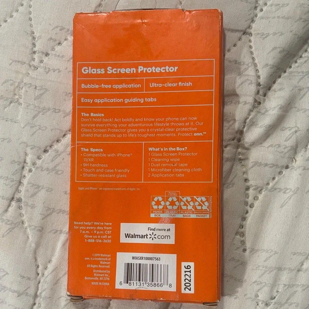 On Running Orange Glass Screen Protector for iPhone 11/XR